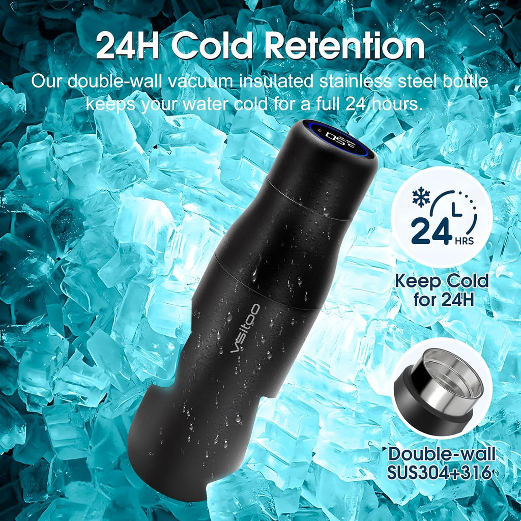 S1 15Oz Mini Insulated Stainless Steel Self-Cleaning Water Bottle