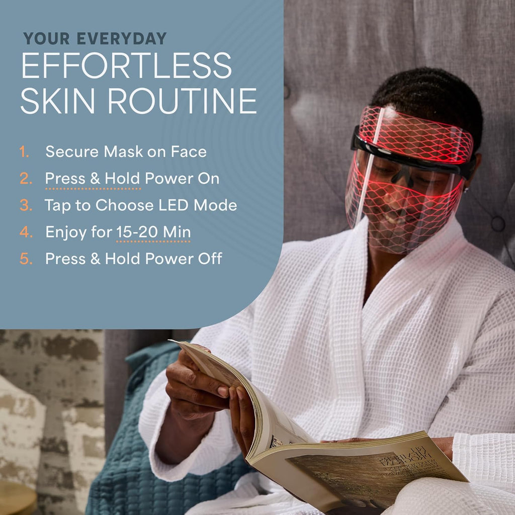 Lifepro Vizacure Red Light Therapy Mask - Seethrough Design - Cordless LED