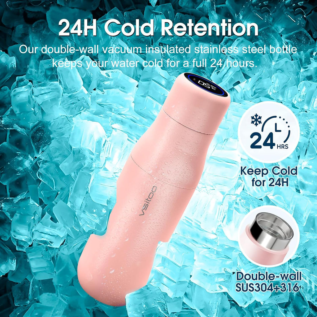 S1 15Oz Mini Insulated Stainless Steel Self-Cleaning Water Bottle