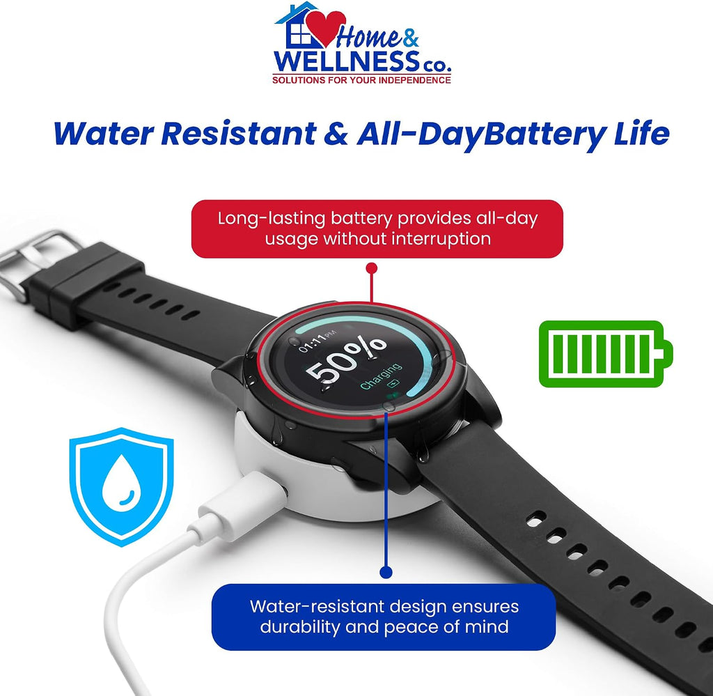 Stride Medical Alert Watch- Assistance Device with GPS Tracking, Emergency Call Button, AT&T Network, Stylish Design