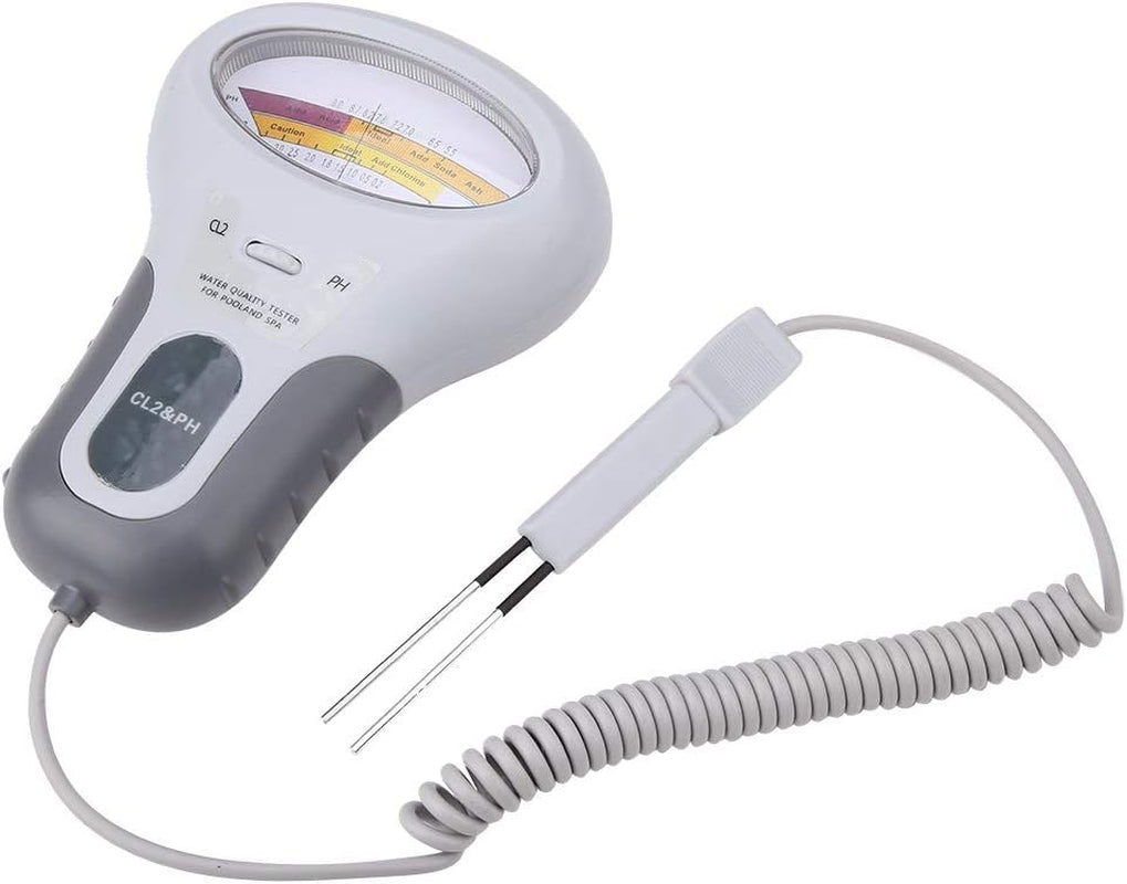 Water Quality Tester, PC-102B CL2 and PH Tester Portable Digital Monitor Analysis Swimming Pool Spa Water Quality Analyzer with Probe