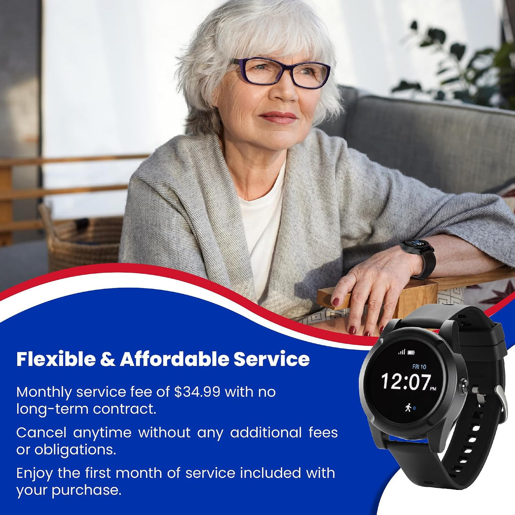 Stride Medical Alert Watch- Assistance Device with GPS Tracking, Emergency Call Button, AT&T Network, Stylish Design