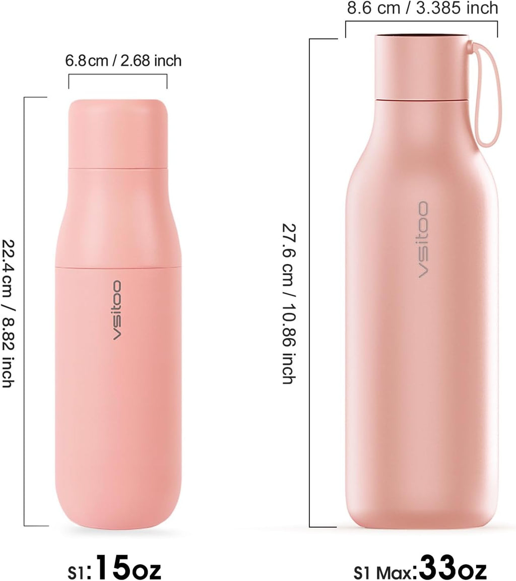S1 15Oz Mini Insulated Stainless Steel Self-Cleaning Water Bottle
