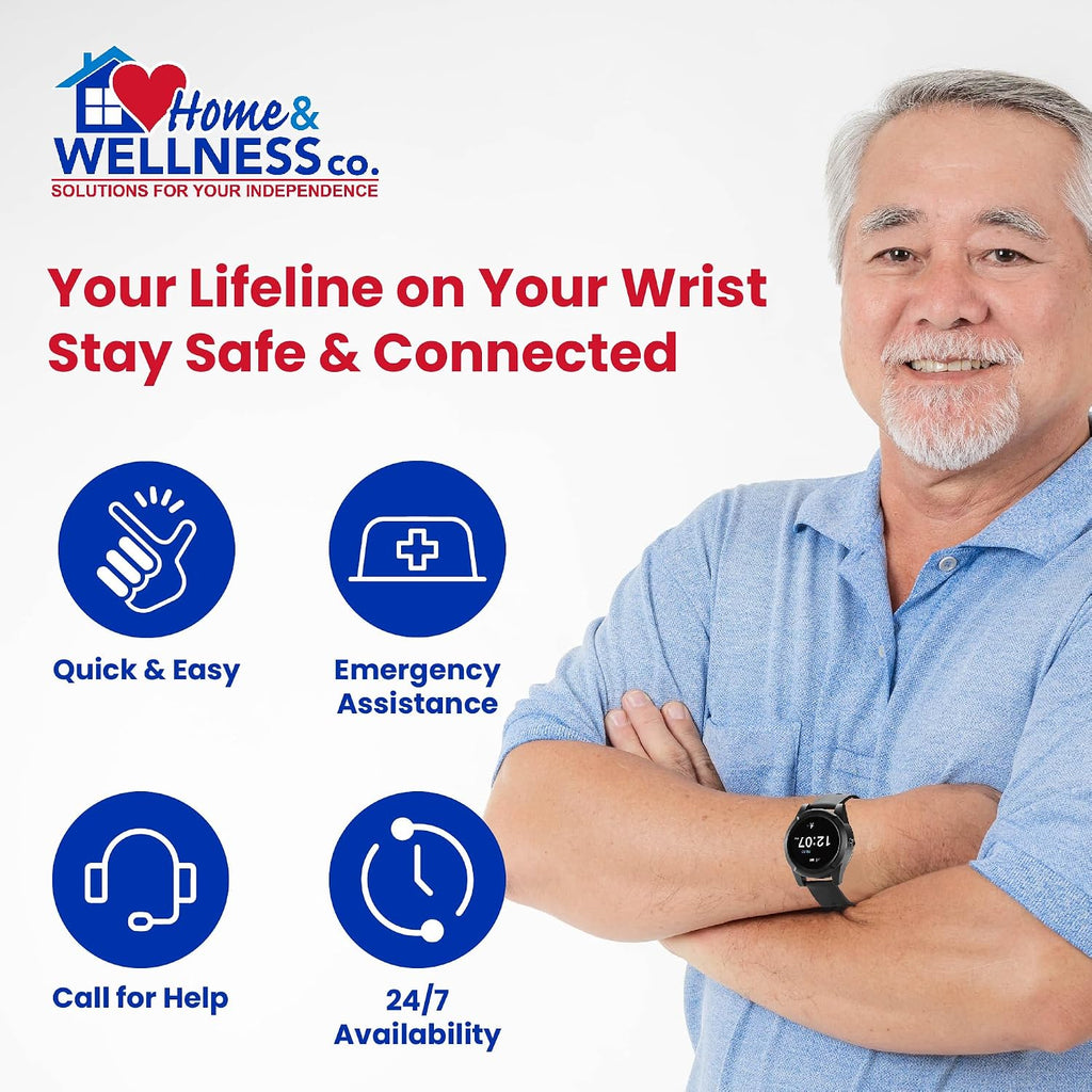 Stride Medical Alert Watch- Assistance Device with GPS Tracking, Emergency Call Button, AT&T Network, Stylish Design