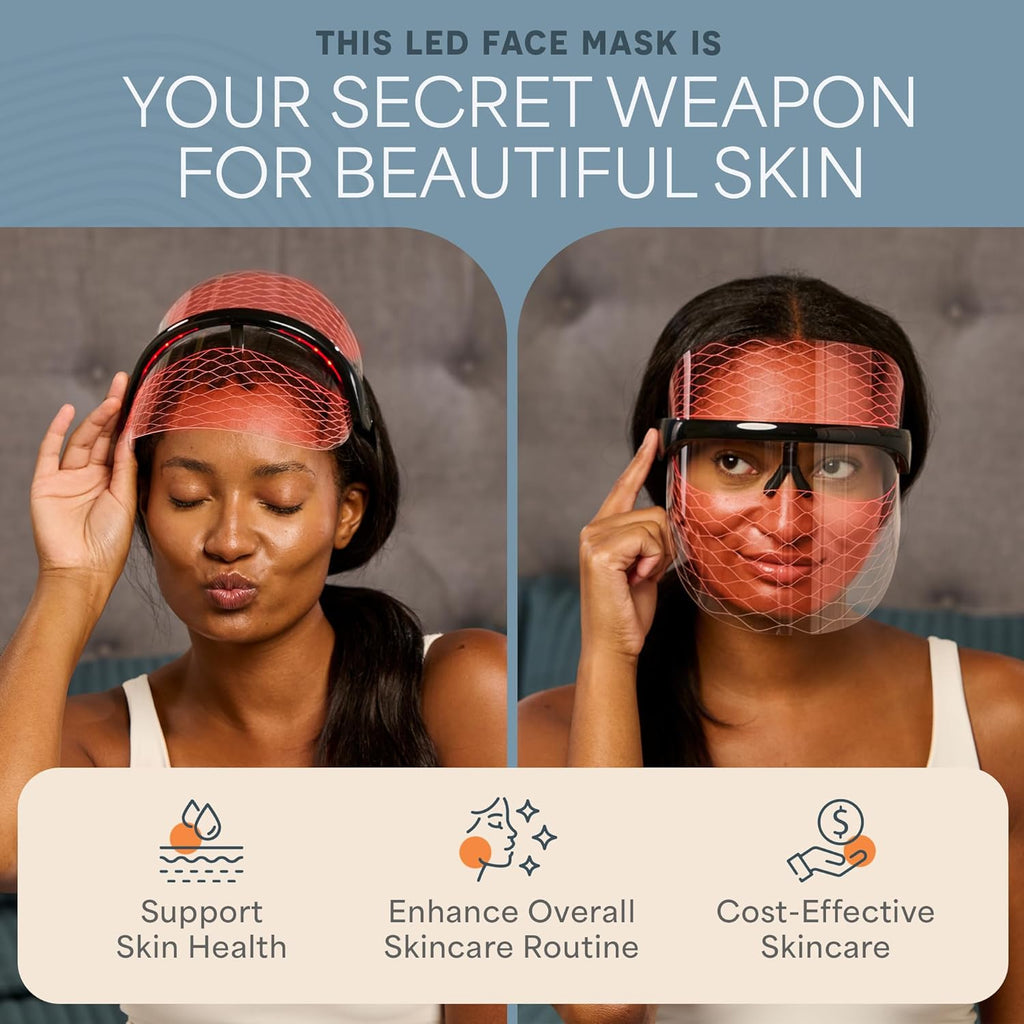 Lifepro Vizacure Red Light Therapy Mask - Seethrough Design - Cordless LED