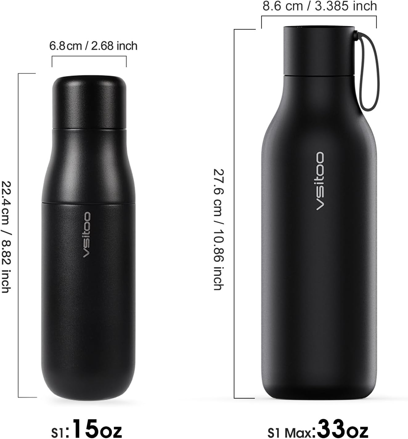 S1 15Oz Mini Insulated Stainless Steel Self-Cleaning Water Bottle