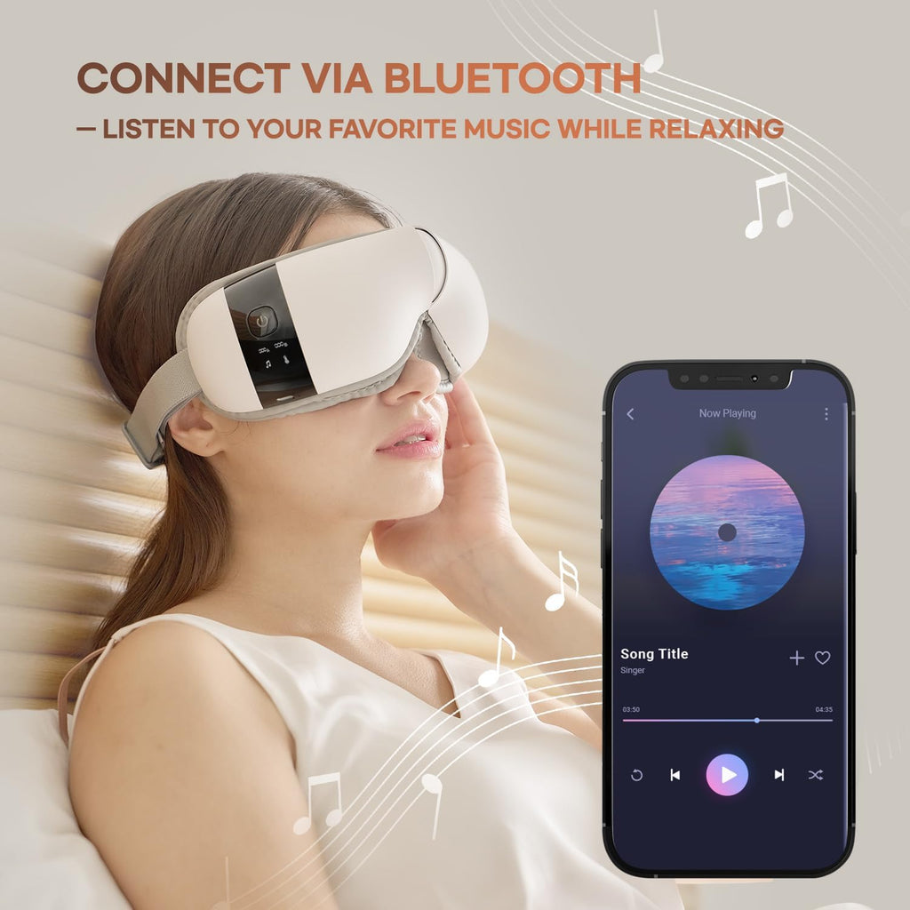 Hubicare Ultra Quiet with Double Pad Eye Massager, under 28Db Heat & Cooling Therapy, Air Compression Eye Care Device for Dry Eyes, Eye Strain and Migraine Relief
