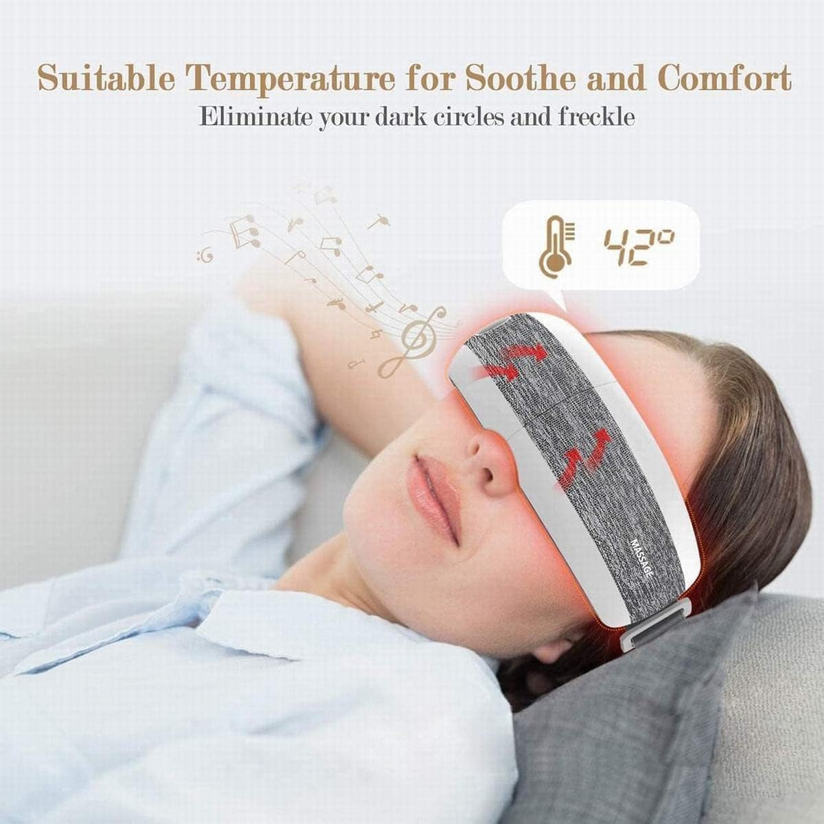 Eye Massager with Heat for Relief,Heated Eye Mask with Music Eye Care Device for Eye Strain,Great Gift Idea