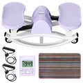 Smart Lateral Rocking Fitness Stepper, Low-Impact Portable Exercise Stepper ,Rock Stepper Machine with Digital Monitor, Resistance Bands & Floor Mat, Purple