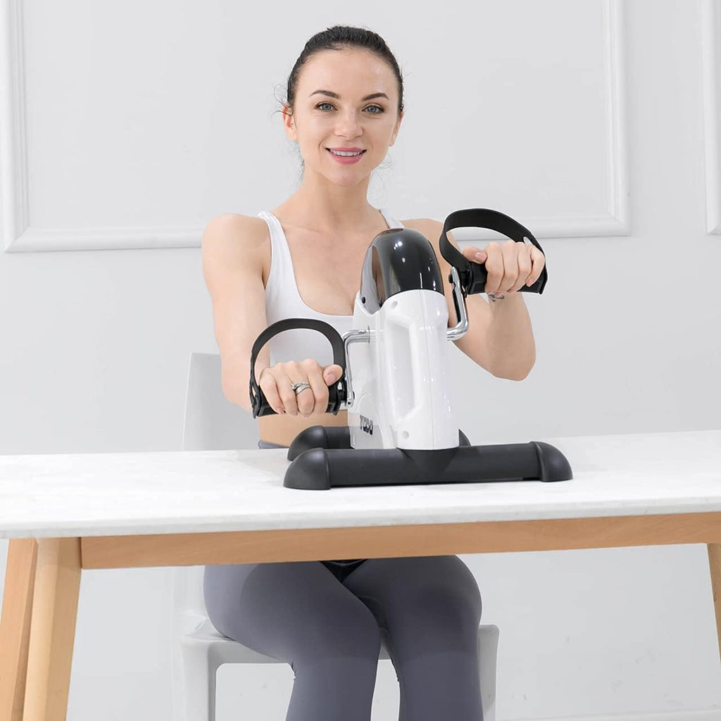 Mini Exercise Bike Pedal Exerciser Foot Peddler Portable Therapy Bicycle with Digital Monitor