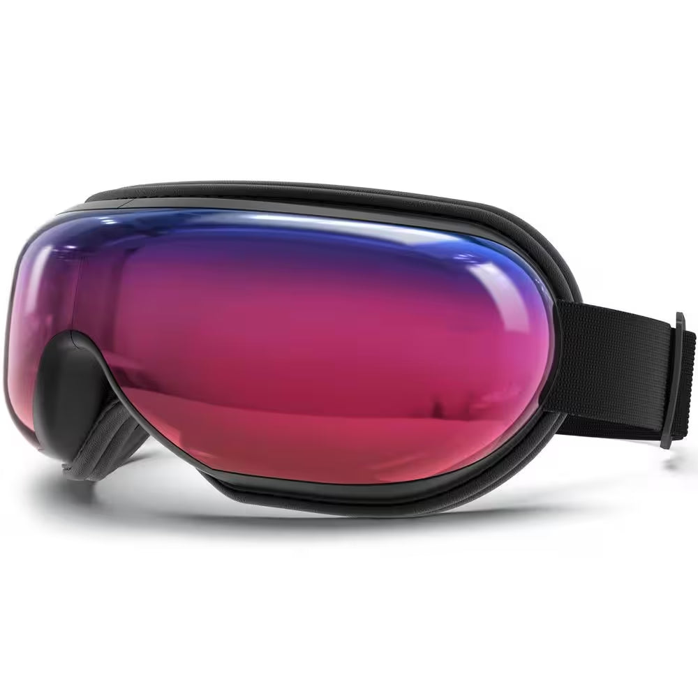 Gradient Purple Sleep Eye Massager with Heat and Voice, Portable Foldable Eye Mask for Relaxation, Strain Relief