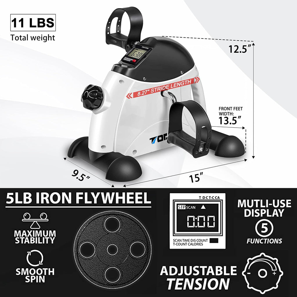 Mini Exercise Bike Pedal Exerciser Foot Peddler Portable Therapy Bicycle with Digital Monitor