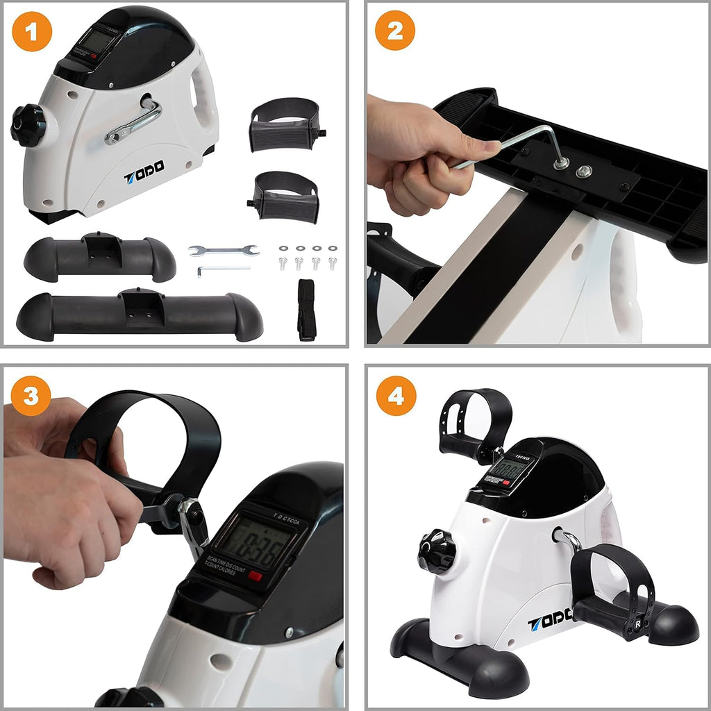 Mini Exercise Bike Pedal Exerciser Foot Peddler Portable Therapy Bicycle with Digital Monitor