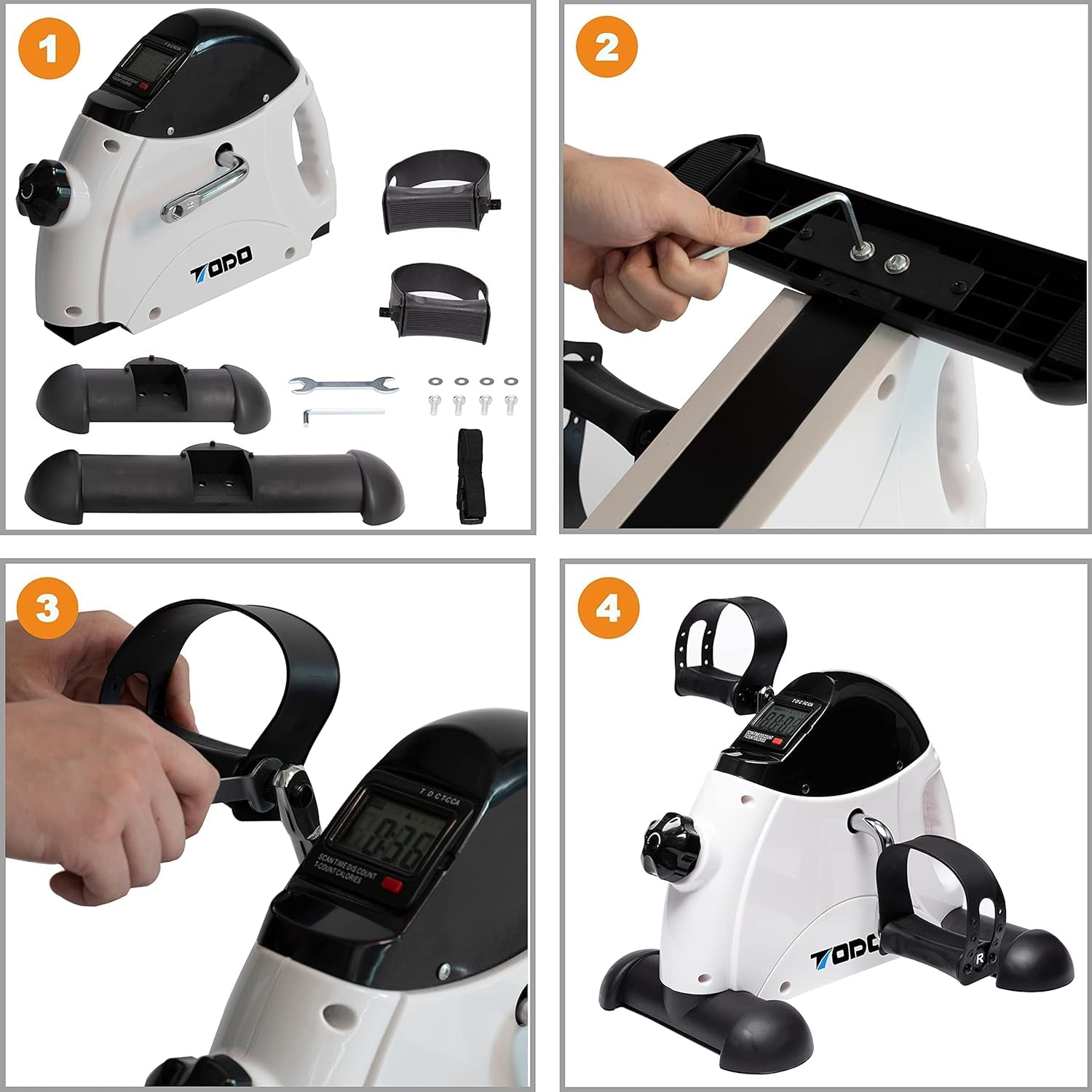 Mini Exercise Bike Pedal Exerciser Foot Peddler Portable Therapy Bicycle with Digital Monitor