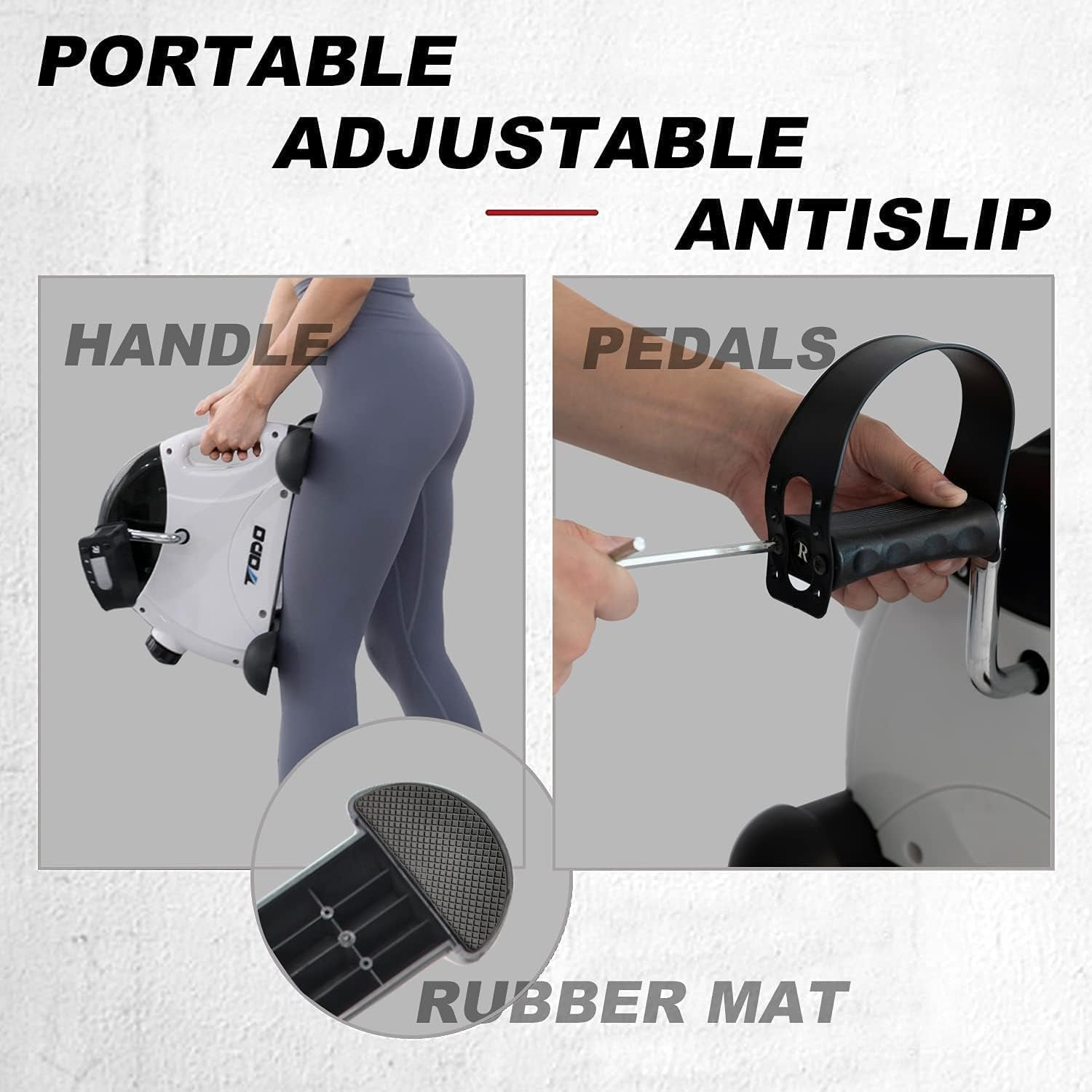 Mini Exercise Bike Pedal Exerciser Foot Peddler Portable Therapy Bicycle with Digital Monitor