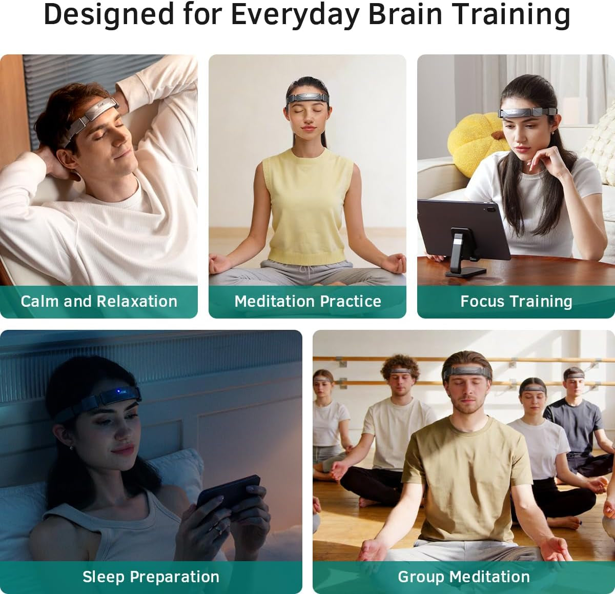 EEG Neurofeedback Headband for Meditation & Brainwave Monitoring, Real-Time Brain Activity Tracker with App, Train Focus, Relaxation & Sleep Preparation