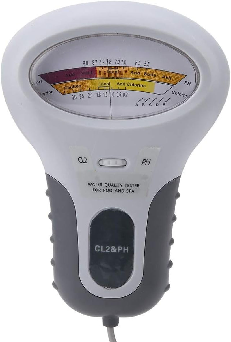 Water Quality Tester, PC-102B CL2 and PH Tester Portable Digital Monitor Analysis Swimming Pool Spa Water Quality Analyzer with Probe