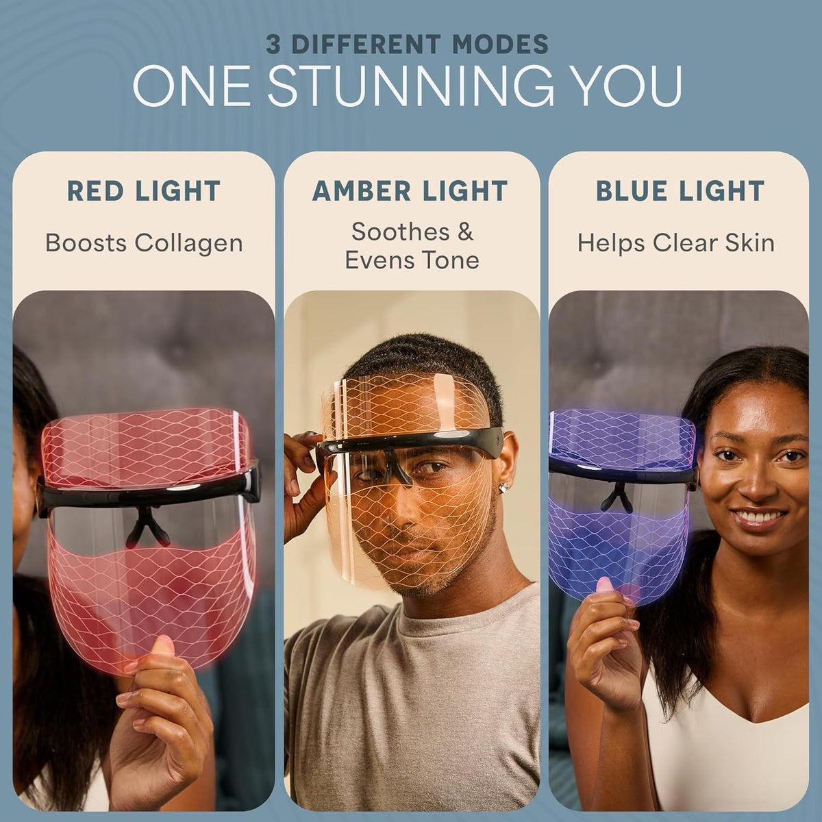 Lifepro Vizacure Red Light Therapy Mask - Seethrough Design - Cordless LED